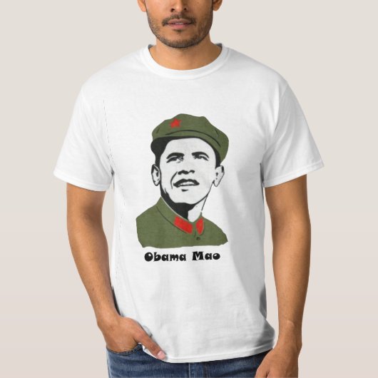 Anti-Obama Mao Politics T shirt Conservative (Voorkant)