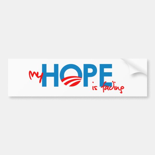 Anti-Obama - Mijn HOPE vervaagt Bumpersticker (Voorkant)