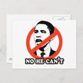 ANTI-OBAMA / NEE DAT HIJ NIET KAN VERZENDEN BRIEFKAART (Voorkant / Achterkant)