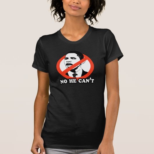 ANTI-OBAMA / NEE DAT HIJ NIET KAN VERZENDEN T-SHIRT (Voorkant)