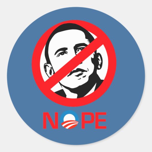 Anti-Obama - Nee Ronde Sticker (Voorkant)