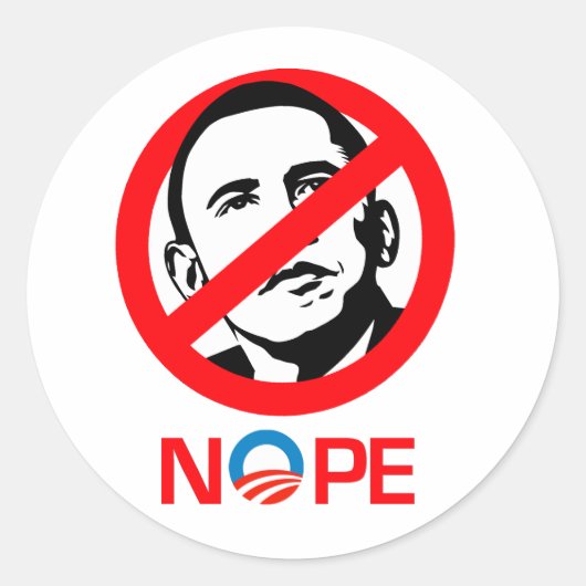 Anti-Obama - Nee Ronde Sticker (Voorkant)
