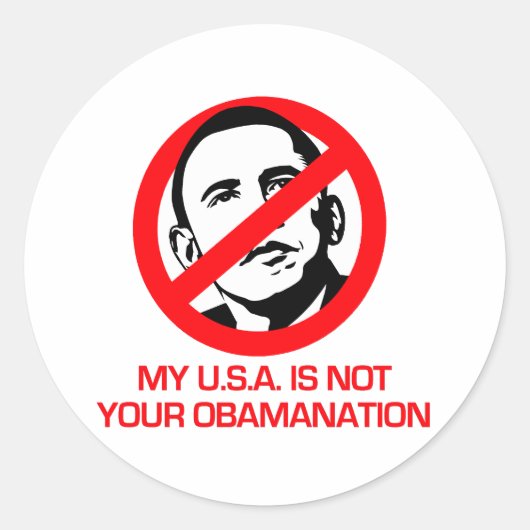 Anti-Obama - Niet je Obamanatie Ronde Sticker (Voorkant)