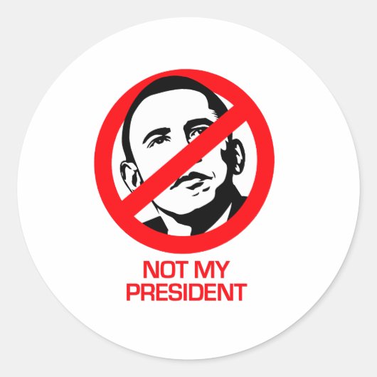 Anti-Obama - Niet mijn President Ronde Sticker (Voorkant)