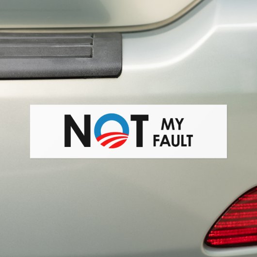 Anti-Obama - Niet mijn schuld zwart Bumpersticker (Op auto)
