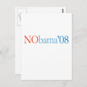 ANTI-OBAMA / NOBAMA '08 BRIEFKAART (Voorkant / Achterkant)