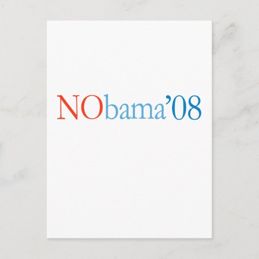 ANTI-OBAMA / NOBAMA '08 BRIEFKAART (Voorkant)