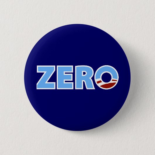 Anti-Obama: Nul Ronde Button 5,7 Cm (Voorkant)