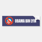 Anti-Obama - obama bin lyin' Bumpersticker (Voorkant)