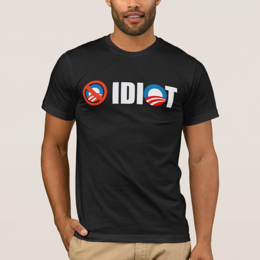 Anti-Obama - Obama is een Idioot T-shirt (Voorkant)