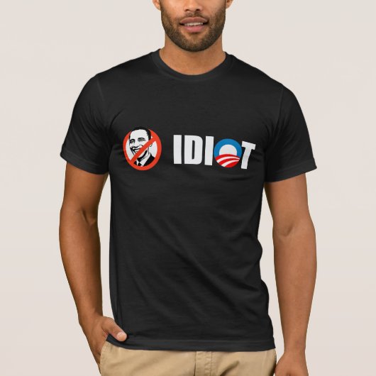 Anti-Obama - Obama is een Idioot T-shirt (Voorkant)