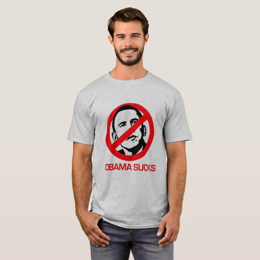 Anti-Obama - Obama Sucks T-shirt (Voorkant volledig)