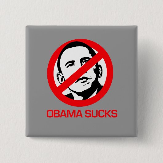 Anti-Obama - Obama Sucks Vierkante Button 5,1 Cm (Voorkant)