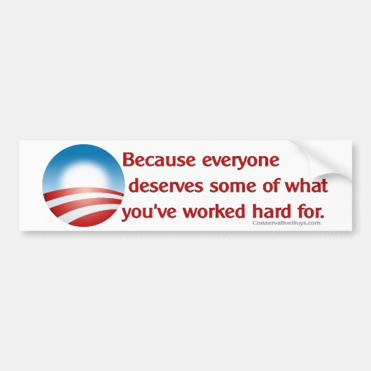 Anti-Obama omdat (rood) Bumpersticker (Voorkant)