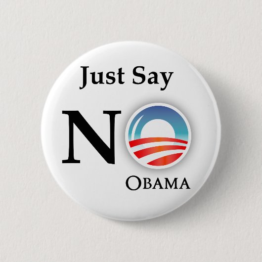 ANTI OBAMA PIN RONDE BUTTON 5,7 CM (Voorkant)