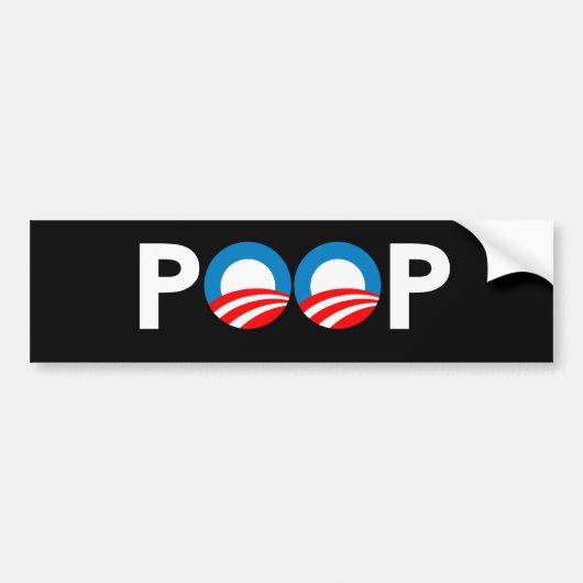 ANTI-OBAMA — POOP BUMPERSTICKER (Voorkant)