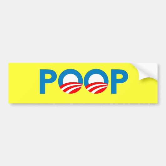 ANTI-OBAMA — POOP BUMPERSTICKER (Voorkant)