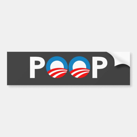 ANTI-OBAMA — POOP BUMPERSTICKER (Voorkant)