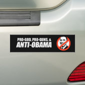 Anti-Obama - PRO-GOD PRO-PISTOLEN ANTI-OBAMA Bumpe Bumpersticker (Op auto)