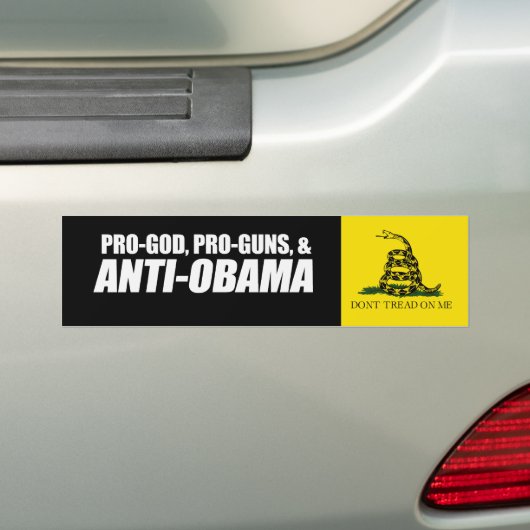 Anti-Obama - PRO-GOD PRO-PISTOLEN ANTI-OBAMA Bumpe Bumpersticker (Op auto)