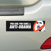 Anti-Obama - PRO-GOD PRO-PISTOLEN ANTI-OBAMA Bumpe Bumpersticker (Op auto)
