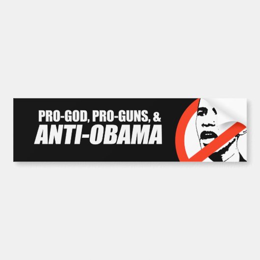 Anti-Obama - PRO-GOD PRO-PISTOLEN ANTI-OBAMA Bumpe Bumpersticker (Voorkant)