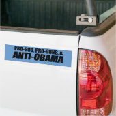 Anti-Obama - PRO-GOD PRO-PISTOLEN ANTI-OBAMA Bumpersticker (Op Truck)