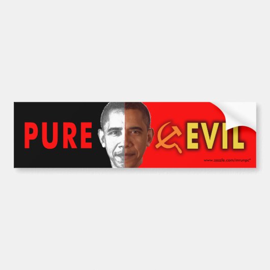 anti-Obama "Pure Evil"-bumpersticker Bumpersticker (Voorkant)