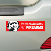 Anti-Obama - Registreer communisten geen vuurwapen Bumpersticker (Op auto)