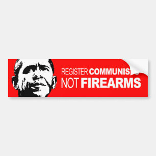 Anti-Obama - Registreer communisten geen vuurwapen Bumpersticker