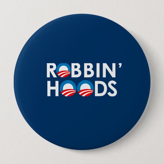 ANTI-OBAMA - ROBBINHOODS RONDE BUTTON 4,0 CM (Voorkant)