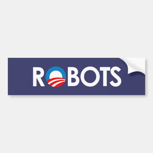 Anti-Obama - Robots wit Bumpersticker (Voorkant)