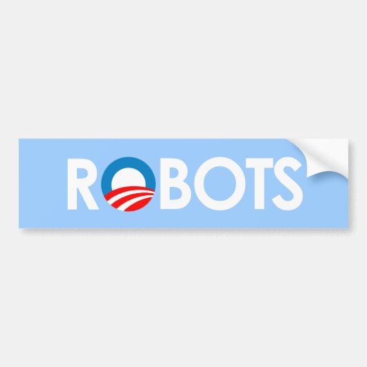 Anti-Obama - Robots wit Bumpersticker (Voorkant)