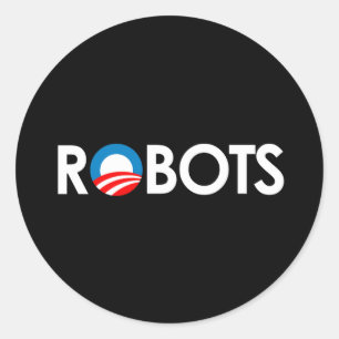 Anti-Obama - Robots wit Ronde Sticker