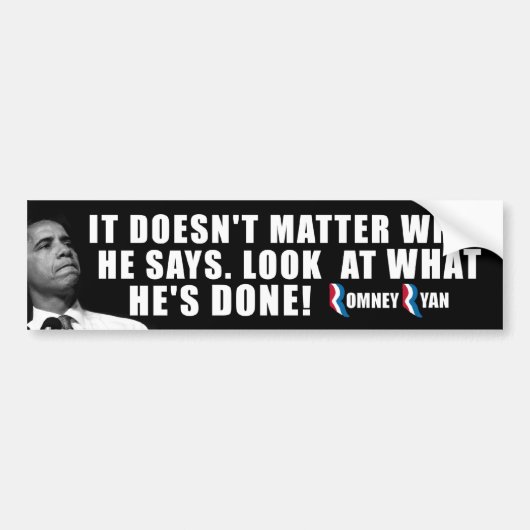 Anti Obama - Romney Ryan Bumpersticker (Voorkant)