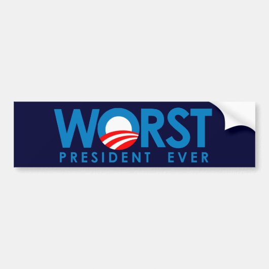 Anti-Obama - Slechtste president ooit Bumpersticker (Voorkant)