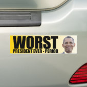 Anti-Obama: Slechtste President ooit - Periode Bumpersticker (Op auto)