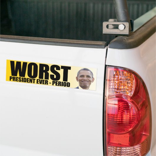 Anti-Obama: Slechtste President ooit - Periode Bumpersticker (Op Truck)
