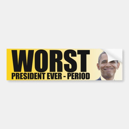 Anti-Obama: Slechtste President ooit - Periode Bumpersticker (Voorkant)