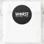 Anti-Obama - Slechtste President ooit wit Ronde Sticker (Tas)