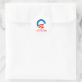 Anti-Obama - Smaakt naar Socialisme T-SHIRT Ronde Sticker (Tas)