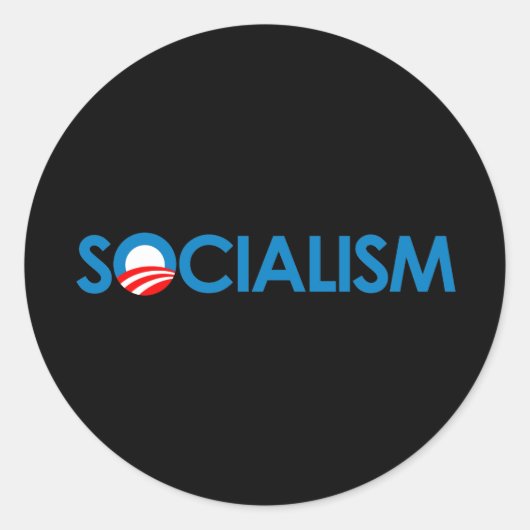 Anti-Obama - Socialisme Ronde Sticker (Voorkant)