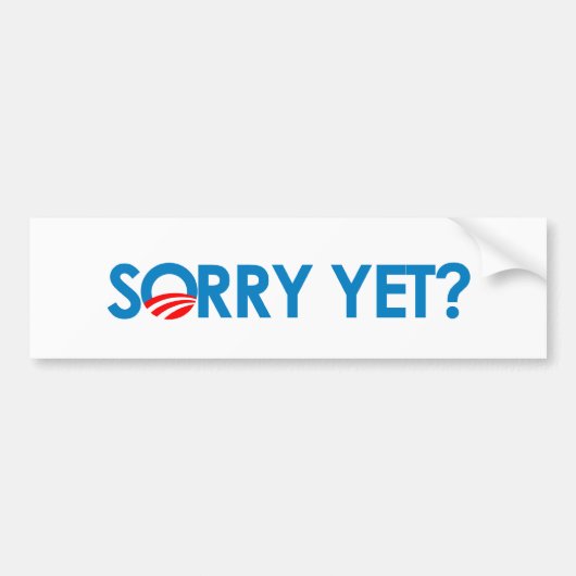 Anti-Obama - Sorry, maar Bumpersticker (Voorkant)