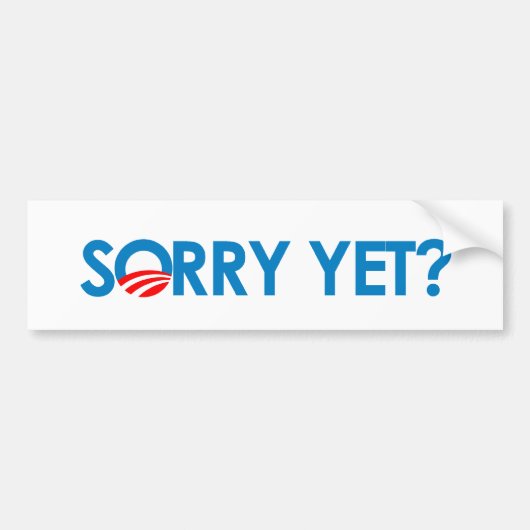 Anti-Obama - Sorry, maar Bumpersticker (Voorkant)