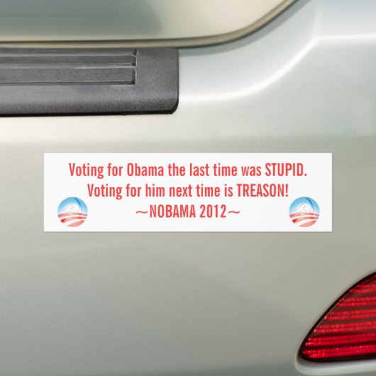 Anti Obama Sticker, NOBAMA 2012, Bumpersticker (Op auto)