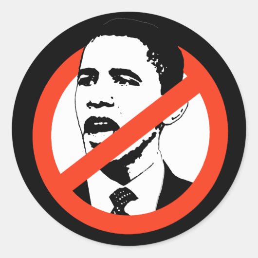 ANTI-OBAMA-Sticker Ronde Sticker (Voorkant)