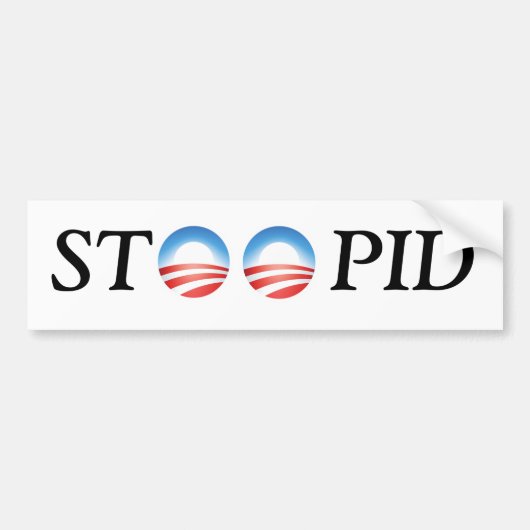 Anti-Obama STOOPID Bumpersticker (Voorkant)