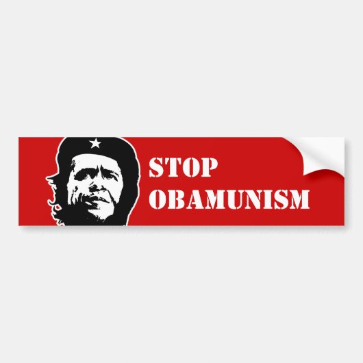 ANTI-OBAMA/STOP OBAMUNISM-BUMPERSTICKER BUMPERSTICKER (Voorkant)
