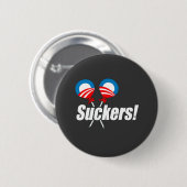 Anti-Obama - Suckers Ronde Button 5,7 Cm (Voorkant /achterkant)