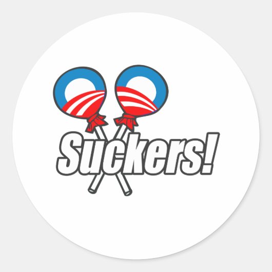 Anti-Obama Suckers Ronde Sticker (Voorkant)